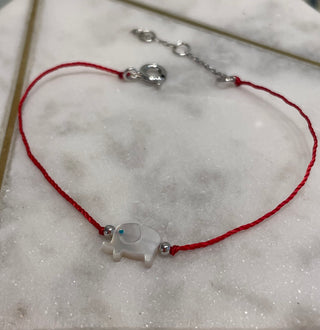 Elephant Bracelet | Mother of Pearl Bracelets P&K Red/Silver  