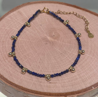 Khaya Beaded Gem Bracelet Bracelets P&K Lapis Blue  