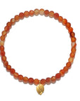 Lotus Charm Carnelian Bracelet