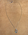 Textured Circle CZ Necklace