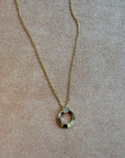 Textured Circle CZ Necklace