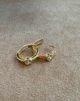 Bezel CZ Huggie Hoops | 14K