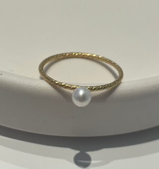 Tiny Pearl Textured Ring