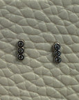 Three Stone Bezel Bar Studs