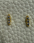 Three Stone Prong Bar Studs