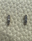 Three Stone Prong Bar Studs