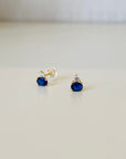 Two Stone Oval-Round Studs | 14K