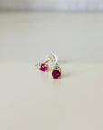 Two Stone Round Prong Studs | 14K