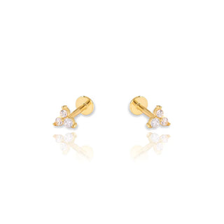Triangle CZ Cartilage Earring | Single | Flat Back