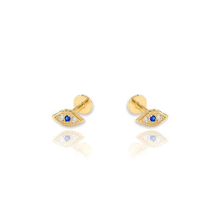 Evil Eye Cartilage Earring | Single | Flat Back