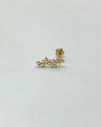 Blooming Garland CZ Flat Back Stud | 14K | Single