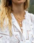 Isabel Paperclip Chain Heart Necklace | Mother of Pearl