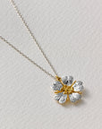 Floral Engraved Wild Rose Necklace