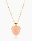 Malene Heart Necklace | Pink Jade