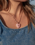 Malene Heart Necklace | Pink Jade