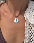 Maris White Enamel Shell Necklace