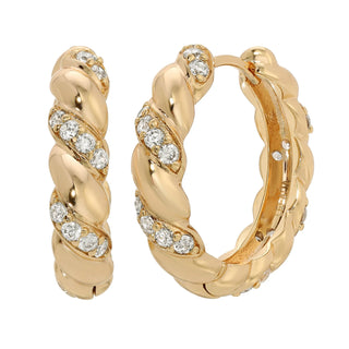 Bree Twist CZ Hoops Earrings Leeada Studio   