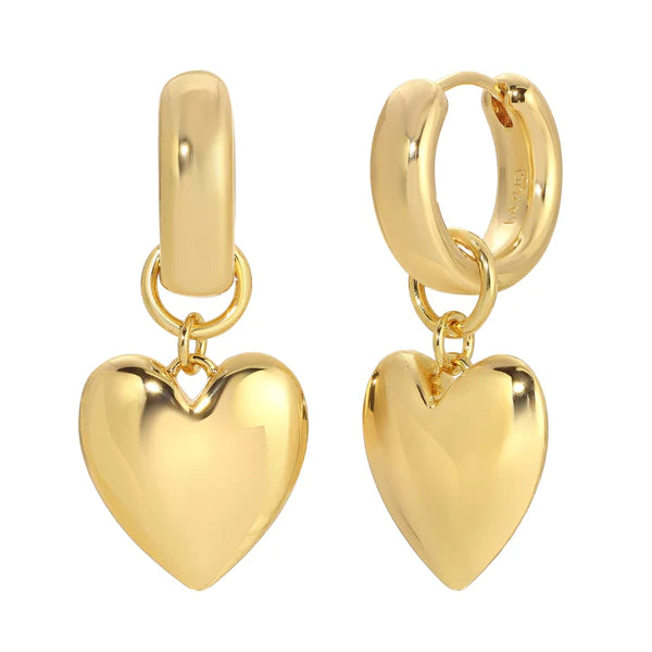 That's So Goode Heart Earrings Earrings Leeada Studio Gold  