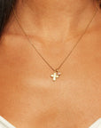 Compassionate Faith Cross Necklace | Rose Quartz