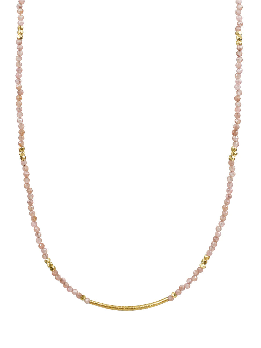 Zephyr Beaded Necklace Necklaces Lulu Designs Rhodochrosite  