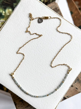 Bryn Gemstone Necklace | Blue Zircon