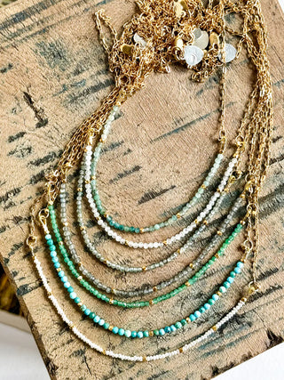 Bryn Gemstone Necklace | Blue Zircon