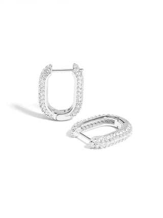 Pavé U Shape Huggie Earrings