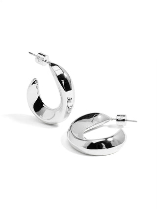 Chunky C Shape Open Hoop Earrings