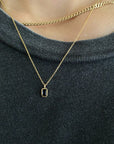 Emerald Cut Sapphire Wisp Necklace | 14K