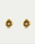 Deco Citrine Stud Earrings | Large