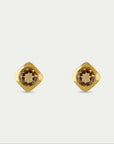 Deco Citrine Stud Earrings | Small