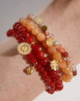 Lotus Charm Carnelian Bracelet