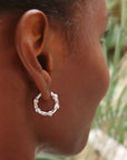 Sable Notched Hoops | Silver