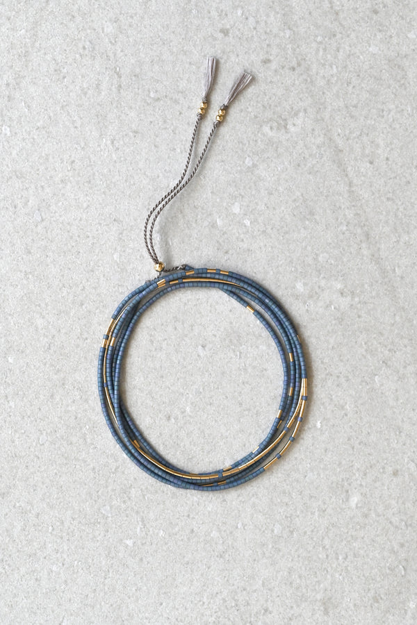 Neso Wrap Bracelets Abacus Row Indigo  