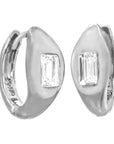Sterling Silver Huggie Baguette Earring
