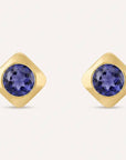 Deco Iolite Stud Earrings | Large