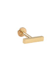 Square Bar Flat Back Stud | 14K | Single