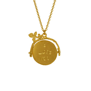 I Love You Spinning Disc Necklace