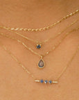 Blue Sapphire Lento Necklace | 14K