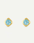 Deco Blue Topaz Stud Earrings | Large