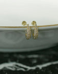CZ Elongated Nugget Studs | 10K