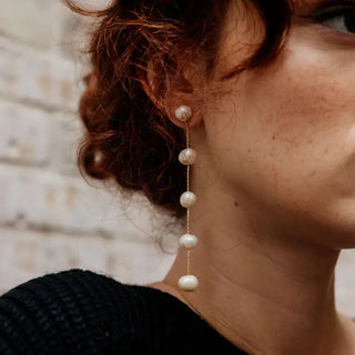 Valentina Pearl Drop Earrings Earrings Sahira Jewelry Design   