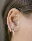 Textured Channel Pavé Huggies | 14K