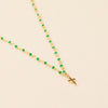 Cross Gemstone Necklace Necklaces Une A Une Emerald  
