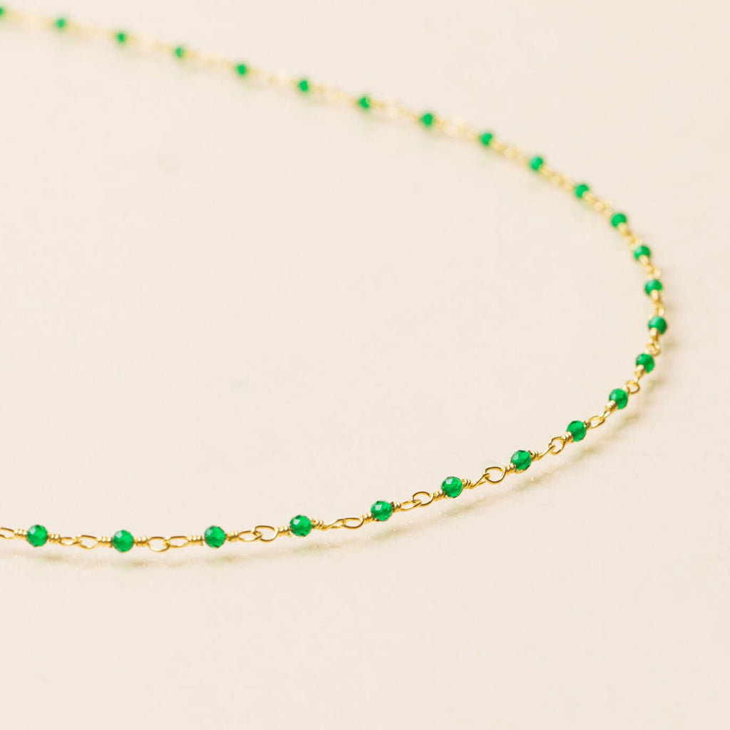 Indian Beaded Gemstone Necklace Necklaces Une A Une Emerald  