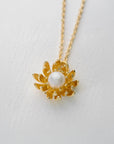 Chrysanthemum Flower Pearl Necklace