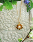 Chrysanthemum Flower Pearl Necklace
