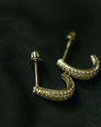 CZ Elongated Nugget Studs | 10K