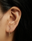Diamond Curve Flat Back Stud | 14K | Single