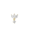 Petal Cluster Flat Back Stud with Drop